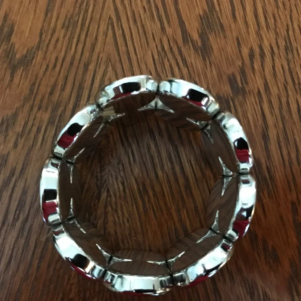 Black & Silver Stretch Statement Bracelet